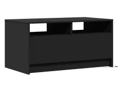 Mesa de centro con luces LED madera de ingeniería negra