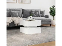 Mesa de centro con luces LED blanco 50x50x40 cm
