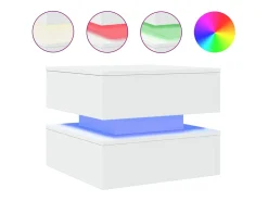 Mesa de centro con luces LED blanco 50x50x40 cm
