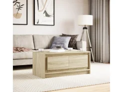 Mesa de centro con luces LED madera de ingeniería roble Sonoma