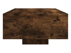 Mesa de centro con luces LED roble ahumado 85x55x31 cm