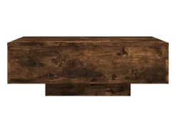 Mesa de centro con luces LED roble ahumado 85x55x31 cm