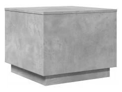 Mesa de centro con luces LED gris hormigón 50x50x40 cm