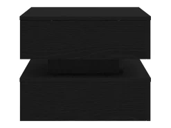 Mesa de centro con luces LED roble negro 50x50x40 cm