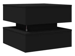 Mesa de centro con luces LED negro 50x50x40 cm