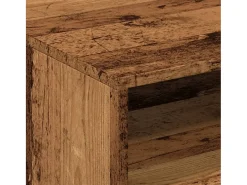 Mesa de centro con luces LED madera envejecida 50x49x40 cm