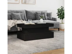 Mesa de centro con luces LED negro 90x50x40 cm