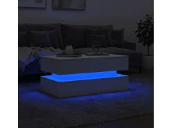 Mesa de centro con luces LED blanco 90x50x40 cm