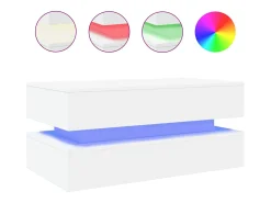 Mesa de centro con luces LED blanco 90x50x40 cm