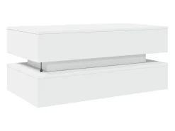Mesa de centro con luces LED blanco 90x50x40 cm