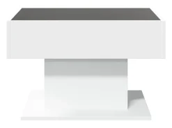 Mesa de centro con luz LED madera ingeniería blanca 70x50x45 cm