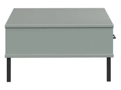 Mesa de centro con patas de metal OSLO madera maciza pino gris