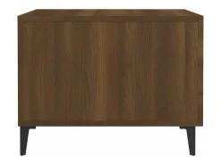 Mesa de centro con patas de metal marrón roble 50x50x40 cm