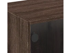Mesa de centro con puertas de vidrio marrón roble 68x50x42 cm