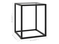 Mesa de centro con vidrio templado negra 40x40x50 cm ES11683