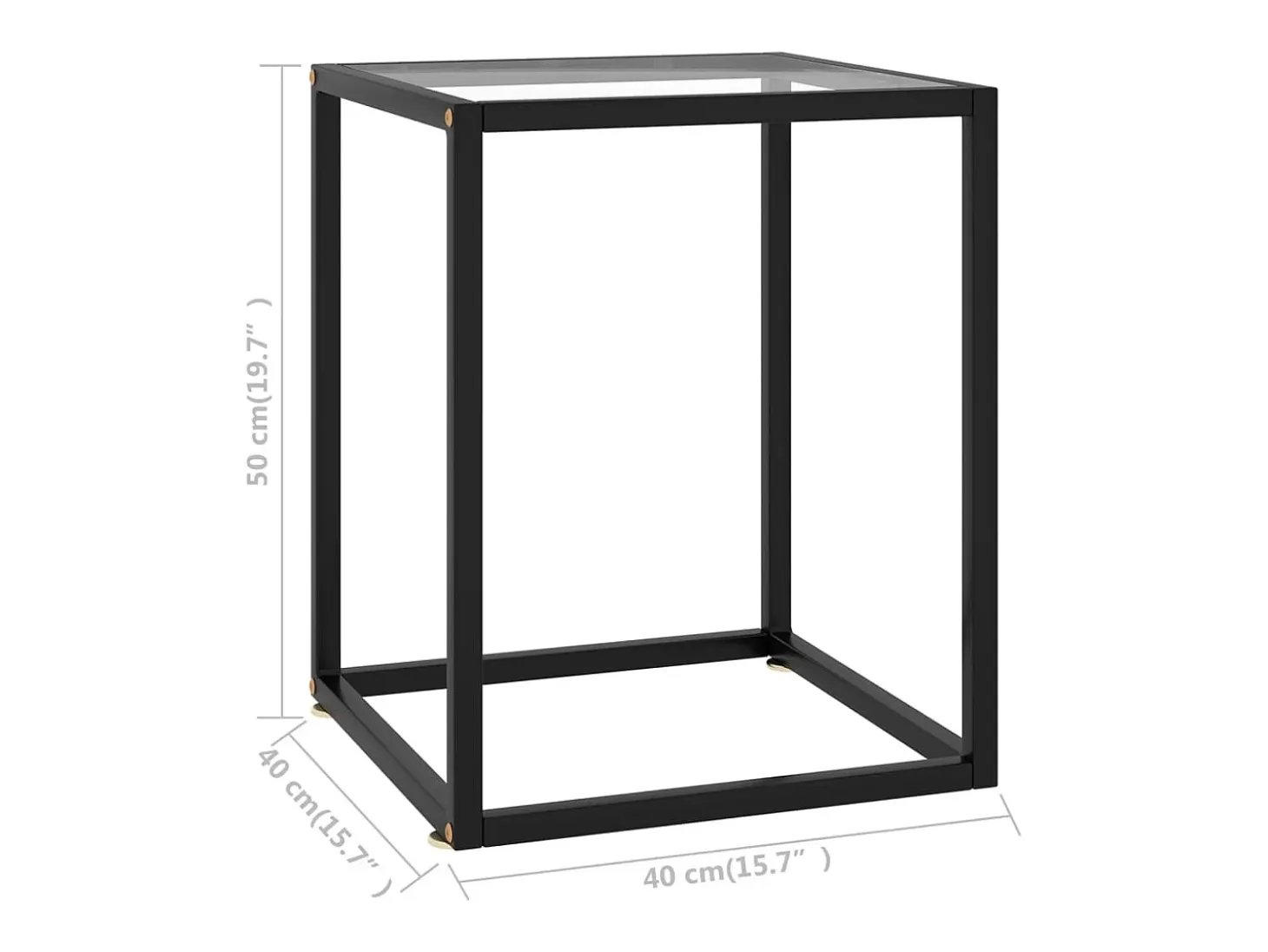 Mesa de centro con vidrio templado negra 40x40x50 cm ES11683