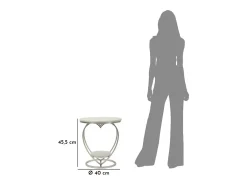 Mesa de Centro Corazón 1, Plata, 40x40x45,5 cm, Kendra Home