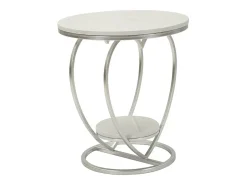 Mesa de Centro Corazón 1, Plata, 40x40x45,5 cm, Kendra Home