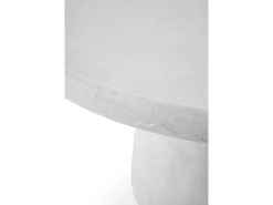 Mesa de centro de 70 cm de diámetro de poliresina cemento blanco