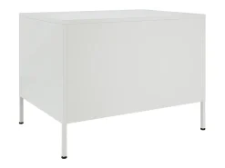 Mesa de centro de acero laminado en frío blanco 68x50x50,5 cm