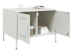 Mesa de centro de acero laminado en frío blanco 68x50x50,5 cm