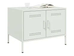 Mesa de centro de acero laminado en frío blanco 68x50x50,5 cm