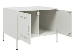 Mesa de centro de acero laminado en frío blanco 68x50x50,5 cm