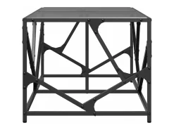 Mesa de centro de acero superficie de vidrio negra 98,5x50x41cm