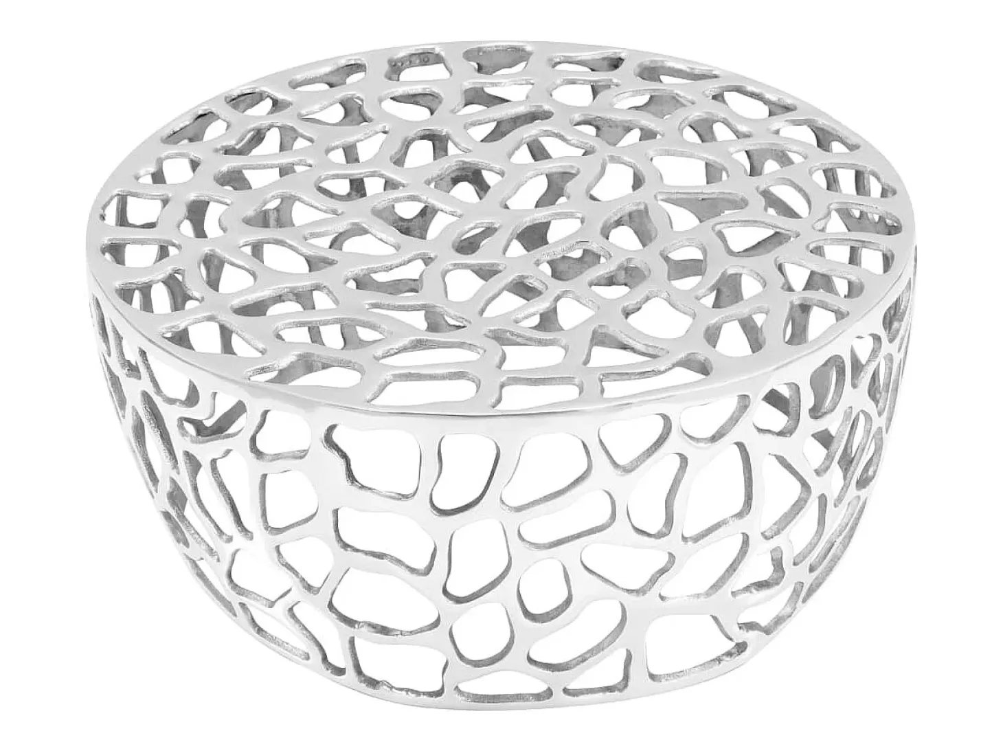 Mesa de centro de aluminio fundido plateado 70x30 cm