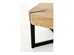 Mesa de centro de diseño con tablero de roble y patas de acero negro Brest