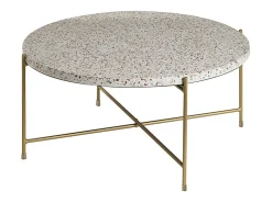 Mesa de centro de diseño redonda de terrazo y metal dorado 81 cm diám. MEZZO