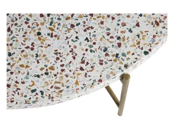 Mesa de centro de diseño redonda de terrazo y metal dorado 81 cm diám. MEZZO