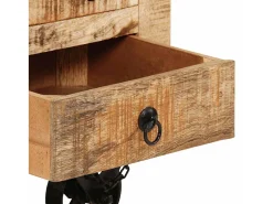 Mesa de centro de madera de mango rugosa 70x70x40 cm