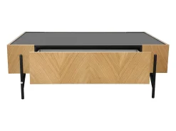 Mesa de centro de madera clara con 2 cajones grandes SEQUOIA