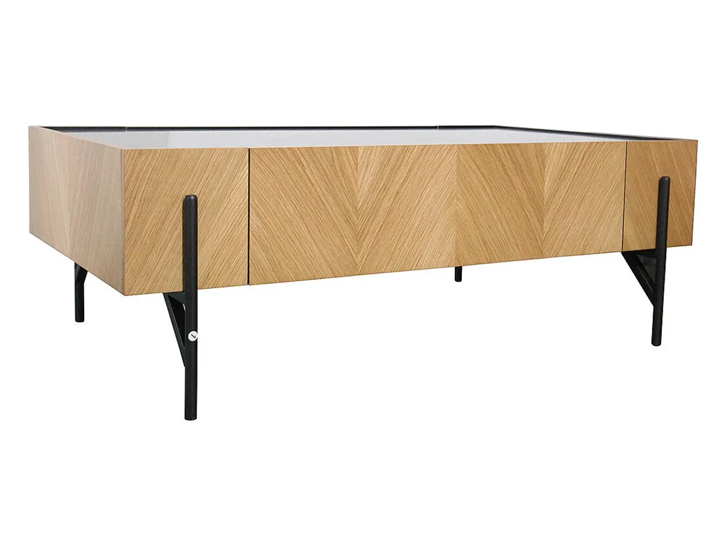 Mesa de centro de madera clara con 2 cajones grandes SEQUOIA