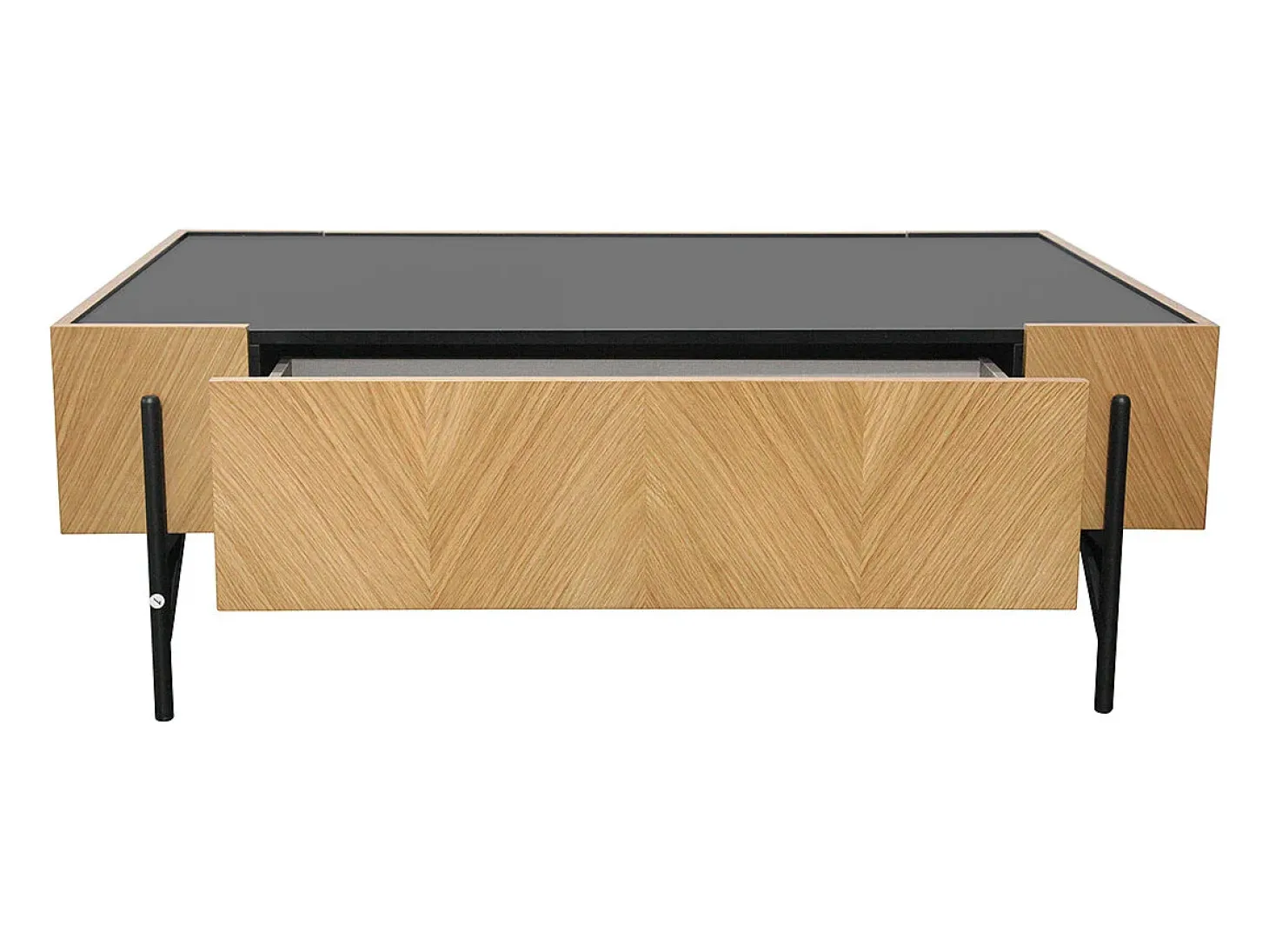 Mesa de centro de madera clara con 2 cajones grandes SEQUOIA