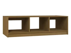 Mesa de centro de madera maciza pino marrón miel 110x50x34 cm