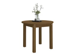 Mesa de centro de madera maciza de pino marrón miel Ø 55x45 cm