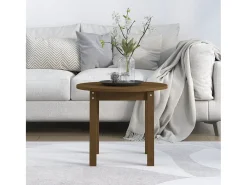 Mesa de centro de madera maciza de pino marrón miel Ø 55x45 cm