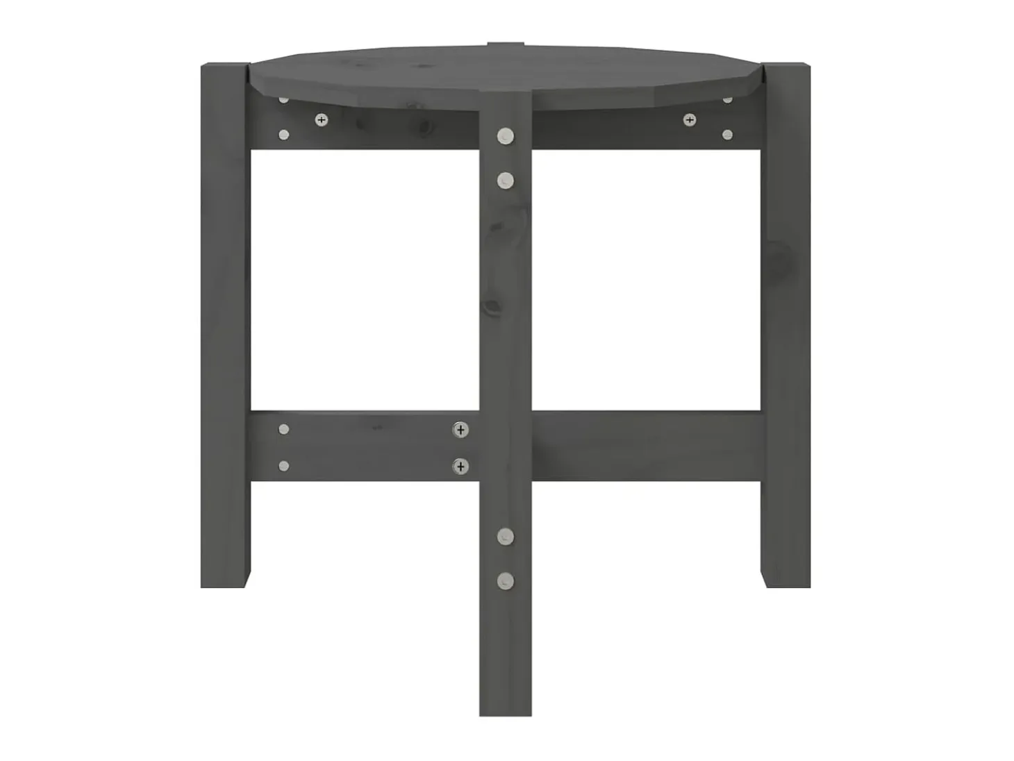 Mesa de centro de madera maciza de pino gris Ø52,5x45 cm ES46392