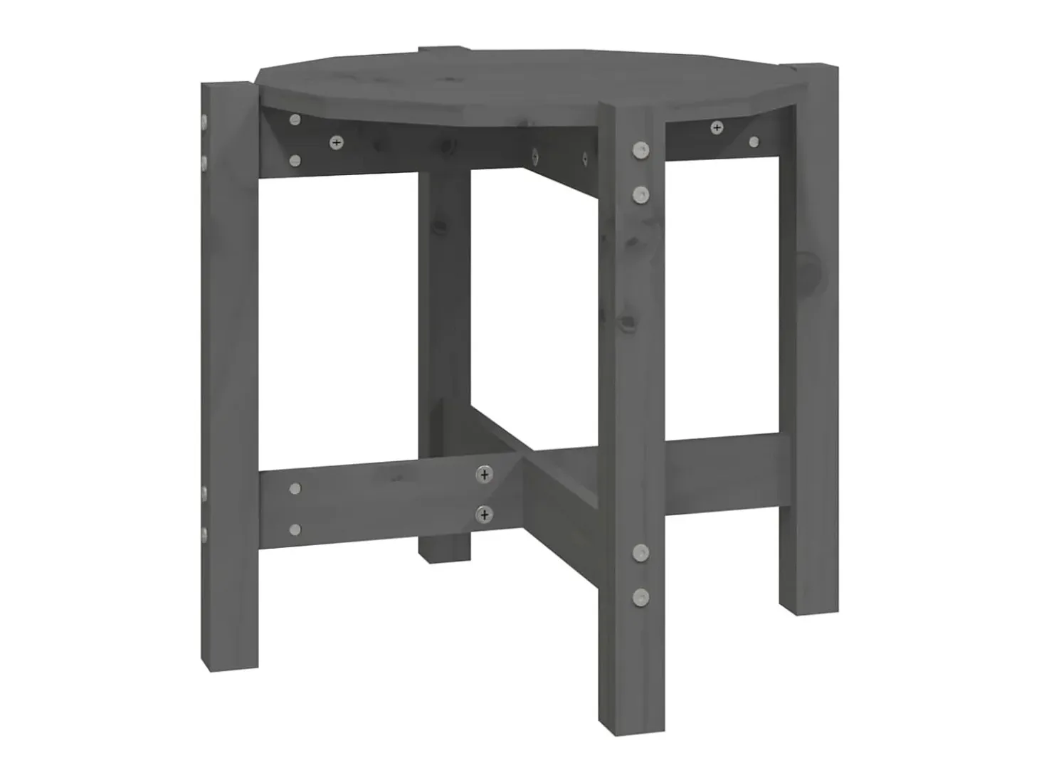 Mesa de centro de madera maciza de pino gris Ø52,5x45 cm ES46392
