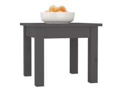Mesa de centro de madera maciza de pino gris 35x35x30 cm ES60626