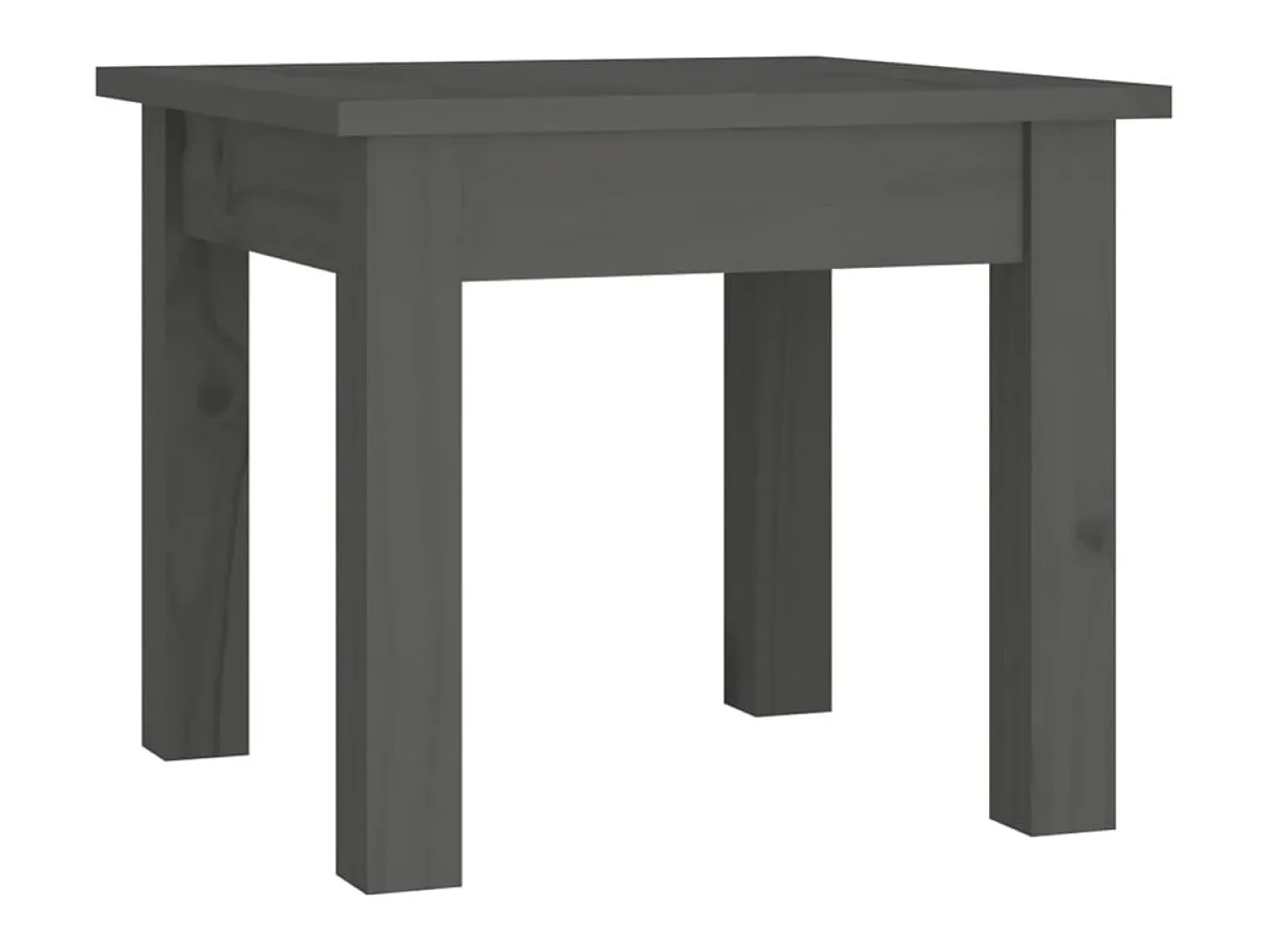 Mesa de centro de madera maciza de pino gris 35x35x30 cm ES60626