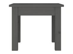 Mesa de centro de madera maciza de pino gris 35x35x30 cm ES60626
