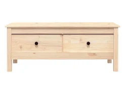 Mesa de centro de madera maciza de pino gris 100x50x40 cm