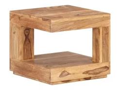 Mesa de centro de madera maciza de acacia 45x45x40 cm