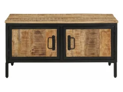 Mesa de centro de madera maciza de mango rugosa 80x50x40 cm