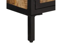 Mesa de centro de madera maciza de mango rugosa 80x50x40 cm