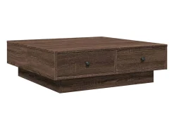 Mesa de centro de madera de ingeniería marrón roble 90x90x28 cm