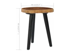 Mesa de centro de madera de teca maciza 40x45 cm